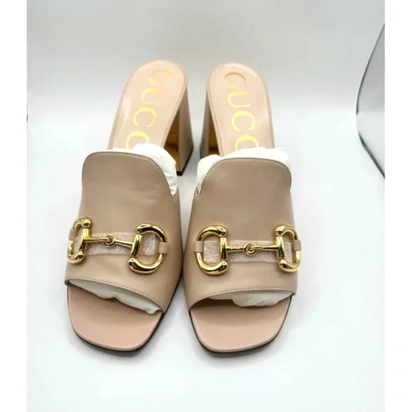 Gucci Pink & Gold-Tone Horsebit Mules - size 41 new - Picture 5 of 11
